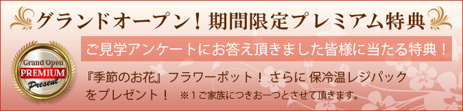グランドオープン!期間限定プレミアム特典