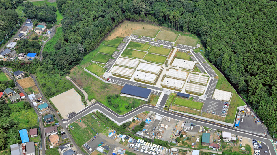 上空から見た川井聖苑と周辺環境