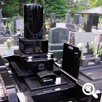 公営霊園建墓例-和型インド産黒御影石