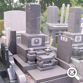公営霊園建墓例-和型中国産グレー御影石