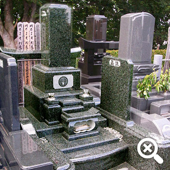 公営霊園建墓例-和型インド産緑御影石