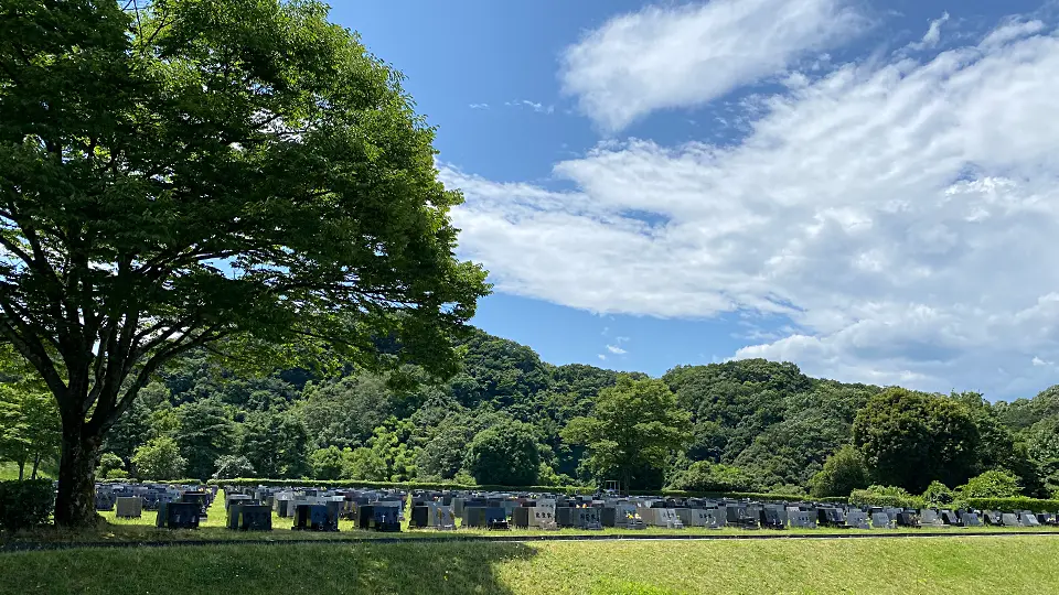 晴れた日の墓域風景