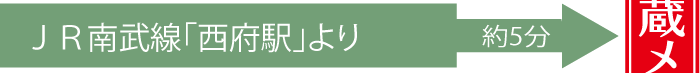 JR南武線「西府駅」より車で約5分