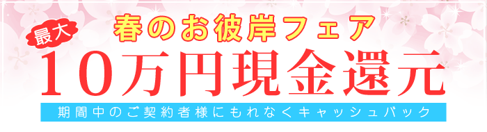 春のお彼岸フェア 最大10万円現金還元